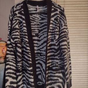 Love By Design Black and White Zebra Cardigan